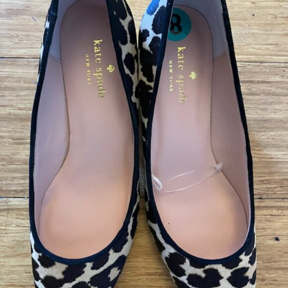 NEW Kate Spade Serene Fur Leopard Print Heels, Size 8M - Picture 1 of 3